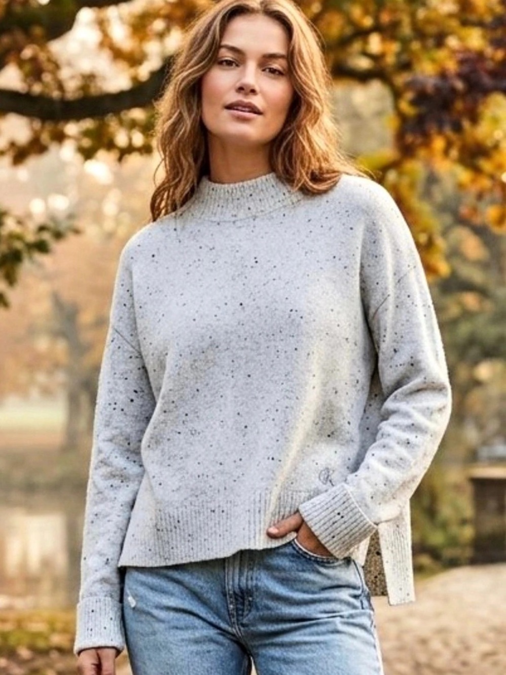 Calvin Klein Jeans Speckled Crewneck Sweater in Gray Like New